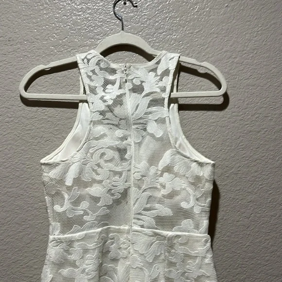Minuet White Sequin Dress Size S Floral Pattern Sleeveless Prom Formal Wedding - Picture 8 of 12